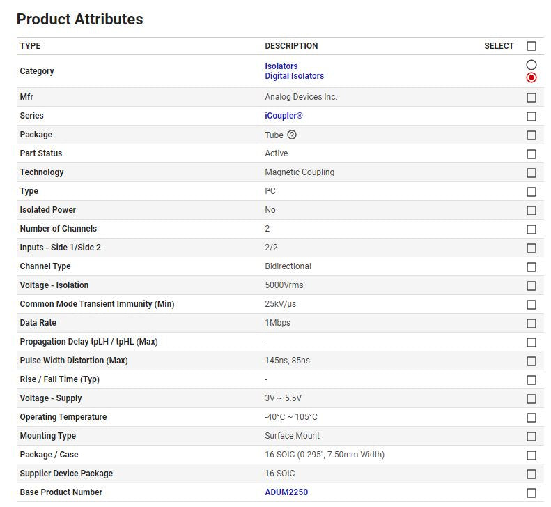 DGT ISOL 5000VRMS 2CH I2C 16SOIC Information Technology DEX