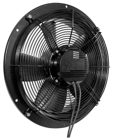 AXIAL ROUND 528MM L X 154MM W W/ FAN GUARD AND WALL RING, 230VAC, 420W