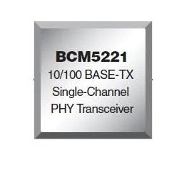 Broadcom Ethernet 10/100Base-TX/FX Mini Transceiver - IC - part #BCM5221A4KMLG chips & semiconductors Broadcom 