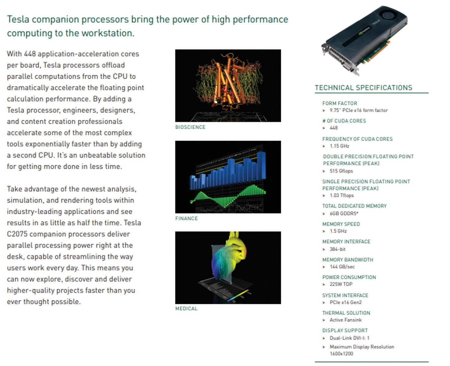 GPU, Tesla c2075, Nvidia - DEX