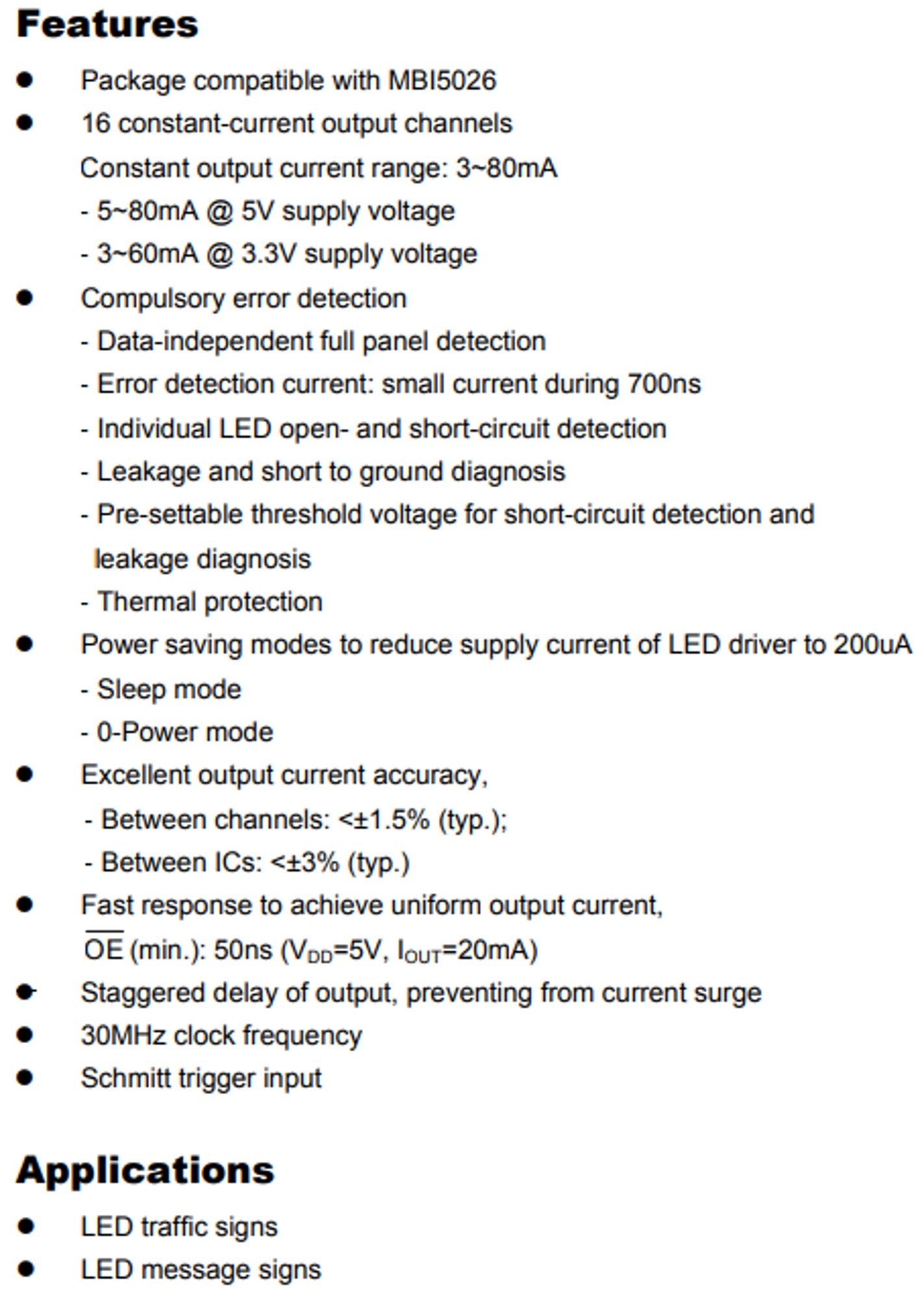 IC, LED DRIVER 16-CHANNEL CONSTANT CURRENT MBI5037GF - DEX